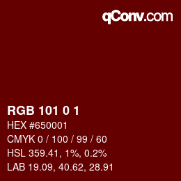 Color code: RGB 101 0 1 | qconv.com