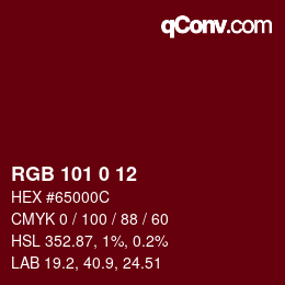 カラーコード: RGB 101 0 12 | qconv.com