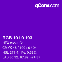 Color code: RGB 101 0 193 | qconv.com