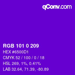 Color code: RGB 101 0 209 | qconv.com