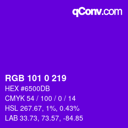 Color code: RGB 101 0 219 | qconv.com