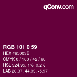 Color code: RGB 101 0 59 | qconv.com