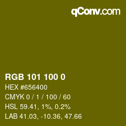 Color code: RGB 101 100 0 | qconv.com