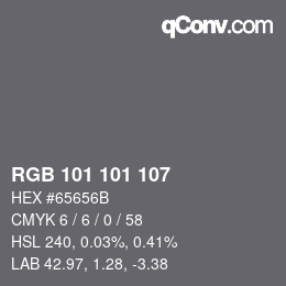 Color code: RGB 101 101 107 | qconv.com