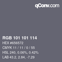 Color code: RGB 101 101 114 | qconv.com