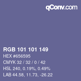 Color code: RGB 101 101 149 | qconv.com