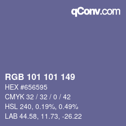 Code couleur: RGB 101 101 149 | qconv.com