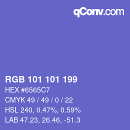 Color code: RGB 101 101 199 | qconv.com