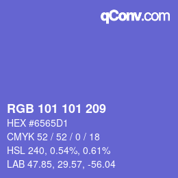 Color code: RGB 101 101 209 | qconv.com