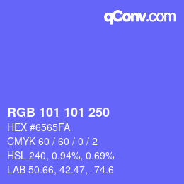 Color code: RGB 101 101 250 | qconv.com