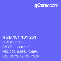 Color code: RGB 101 101 251 | qconv.com