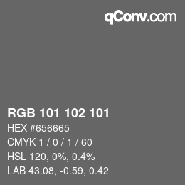 Color code: RGB 101 102 101 | qconv.com