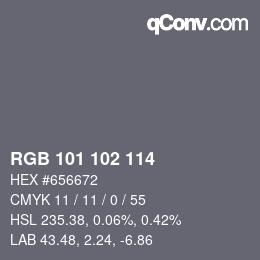 Color code: RGB 101 102 114 | qconv.com