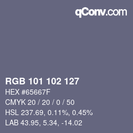 Color code: RGB 101 102 127 | qconv.com