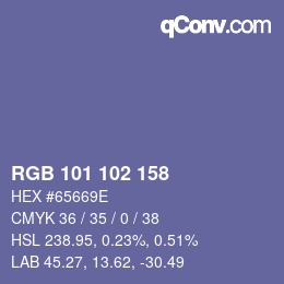Color code: RGB 101 102 158 | qconv.com