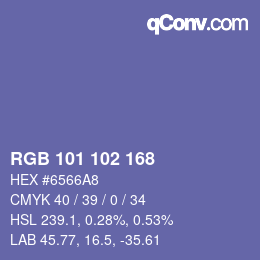 Color code: RGB 101 102 168 | qconv.com