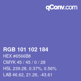 Color code: RGB 101 102 184 | qconv.com