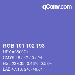 Color code: RGB 101 102 193 | qconv.com