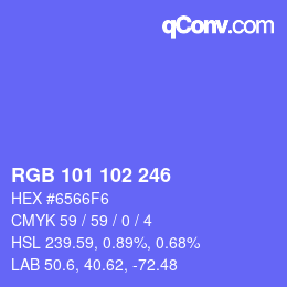 Color code: RGB 101 102 246 | qconv.com