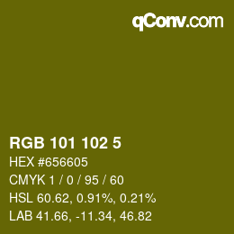 Color code: RGB 101 102 5 | qconv.com