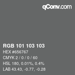 カラーコード: RGB 101 103 103 | qconv.com