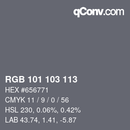 カラーコード: RGB 101 103 113 | qconv.com