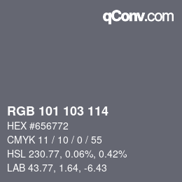 Código de color: RGB 101 103 114 | qconv.com