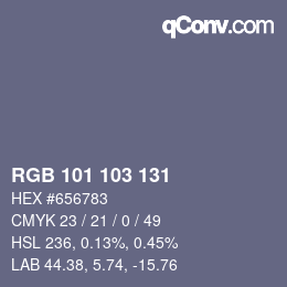 Color code: RGB 101 103 131 | qconv.com