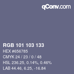 Color code: RGB 101 103 133 | qconv.com