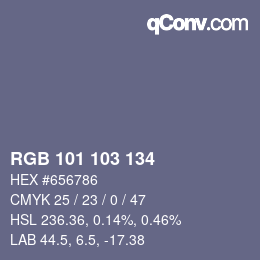 カラーコード: RGB 101 103 134 | qconv.com