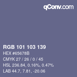 Color code: RGB 101 103 139 | qconv.com