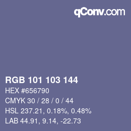 カラーコード: RGB 101 103 144 | qconv.com