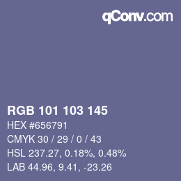 Color code: RGB 101 103 145 | qconv.com