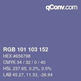Color code: RGB 101 103 152 | qconv.com