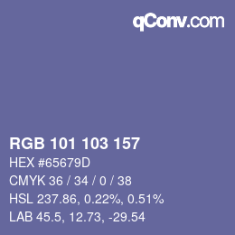 Color code: RGB 101 103 157 | qconv.com