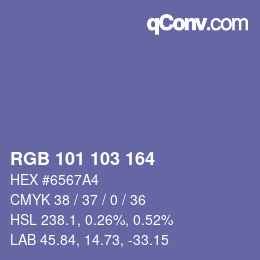颜色代码: RGB 101 103 164 | qconv.com