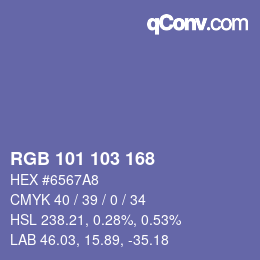 カラーコード: RGB 101 103 168 | qconv.com