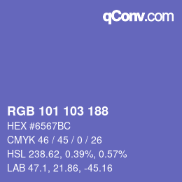Farbcode: RGB 101 103 188 | qconv.com