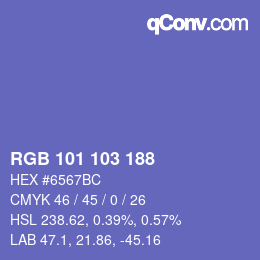 Color code: RGB 101 103 188 | qconv.com