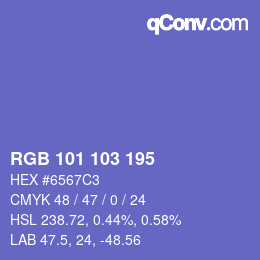 Color code: RGB 101 103 195 | qconv.com