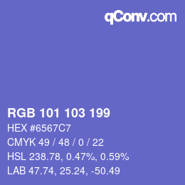 Farbcode: RGB 101 103 199 | qconv.com