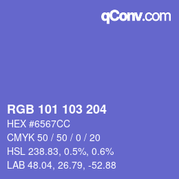 Color code: RGB 101 103 204 | qconv.com