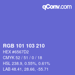 Color code: RGB 101 103 210 | qconv.com