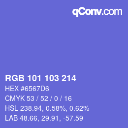 Color code: RGB 101 103 214 | qconv.com