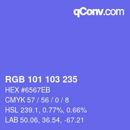 Color code: RGB 101 103 235 | qconv.com