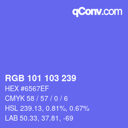 Color code: RGB 101 103 239 | qconv.com
