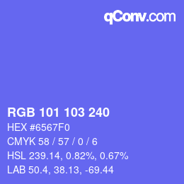 カラーコード: RGB 101 103 240 | qconv.com