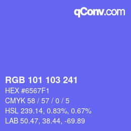 Color code: RGB 101 103 241 | qconv.com