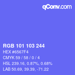 Color code: RGB 101 103 244 | qconv.com