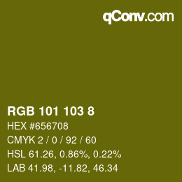 Código de color: RGB 101 103 8 | qconv.com